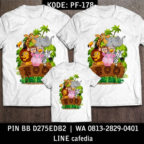 Baju Kaos Couple Keluarga | Kaos Family Custom Zoo - PF 178