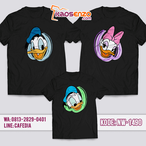 Baju Kaos Couple Keluarga Donald Duck | Kaos Family Custom | Kaos Donald duck- NW 1490
