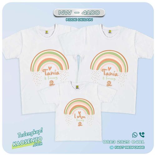 Baju Kaos Couple Keluarga Boho Rainbow | Kaos Family Custom | Kaos Boho Rainbow - NW 4100