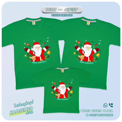 Baju Kaos Couple Keluarga Natal | Kaos Family Custom Christmas | Kaos Natal - NW 4737