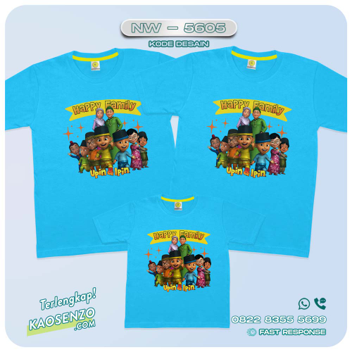 Baju Kaos Couple Keluarga | Kaos Ulang Tahun Anak | Kaos Family Custom Upin Ipin - NW 5605