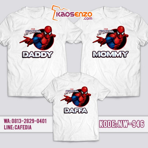 Baju Kaos Couple Keluarga | Kaos Family Custom | Kaos Spiderman - NW 946
