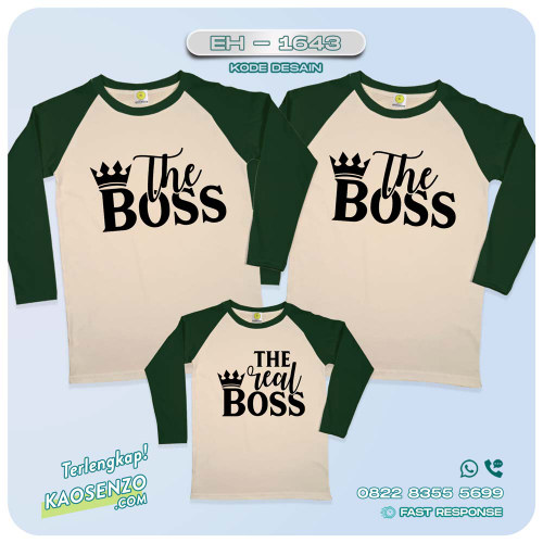 Baju Kaos Couple Keluarga The Boss | Kaos Couple Family The Boss | Kaos Motif The Boss - EH 1643