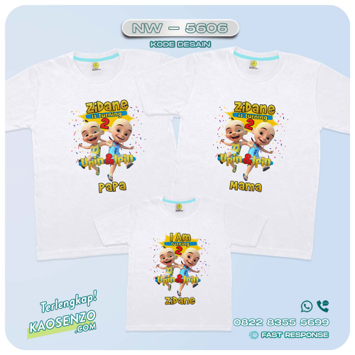 Baju Kaos Couple Keluarga | Kaos Ulang Tahun Anak | Kaos Family Custom Upin Ipin - NW 5606