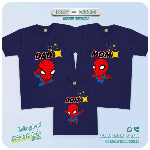 Kaos Couple Keluarga Spiderman | Kaos Ultah Anak | Kaos Spiderman - NW 3182