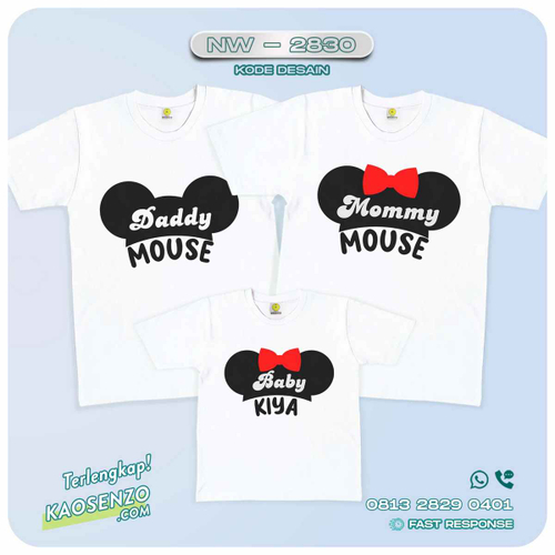 Baju Kaos Couple Keluarga Mickey Minnie Mouse | Kaos Ultah Anak | Kaos Mickey Minnie Mouse - NW 2830