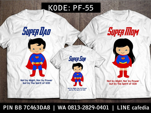 Baju Kaos Couple Keluarga | Kaos Family Custom Superman - PF 55