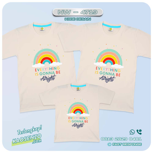 Baju Kaos Couple Keluarga Boho Rainbow | Kaos Family Custom | Kaos Boho Rainbow - NW 4719
