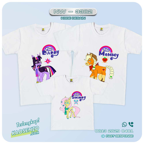 Baju Kaos Couple Keluarga Little Pony | Kaos Family Custom | Kaos Little Pony - NW 3382
