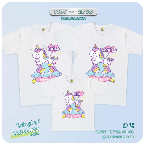Baju Kaos Couple Keluarga Unicorn | Kaos Family Custom | Kaos Unicorn - NW 4140