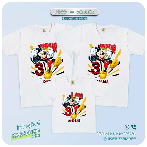 Baju Kaos Couple Keluarga Mickey Minnie Mouse | Kaos Family Custom | Kaos Mickey Minnie Mouse - NW 3606
