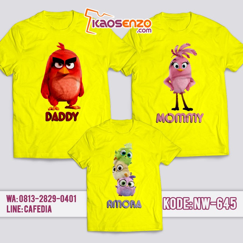 Baju Kaos Couple Keluarga | Kaos Family Custom Angry Bird - NW 645
