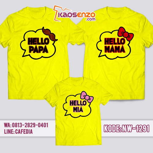 Baju Kaos Couple Keluarga Hello Kitty | Kaos Family Custom | Kaos Hello Kitty - NW 1291