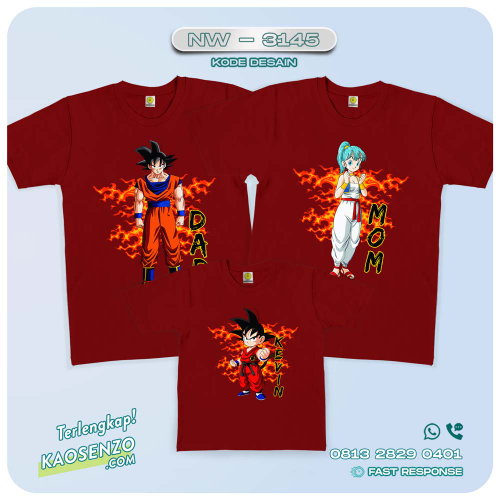 Baju Kaos Couple Keluarga Dragon Ball | Kaos Family Custom | Kaos Dragon Ball - NW 3145