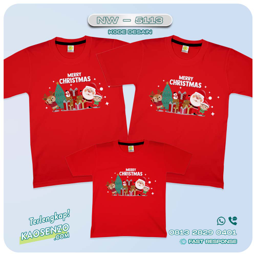 Baju Kaos Couple Keluarga Natal | Kaos Family Custom Christmas | Kaos Natal - NW 5113
