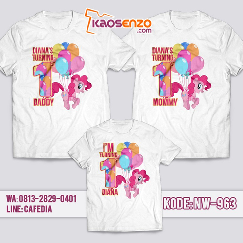 Kaos Couple Keluarga | Kaos Ulang Tahun Anak | Kaos Little Pony - NW 963