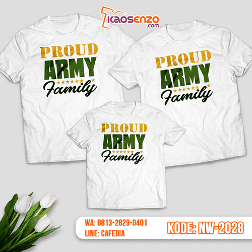 Baju Kaos Couple Keluarga Army | Kaos Family Custom | Kaos Army - NW 2028
