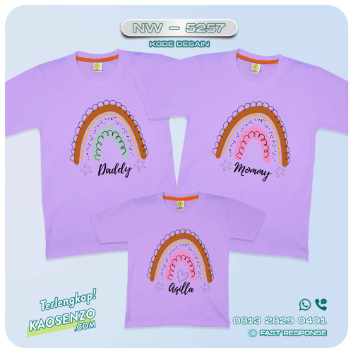 Baju Kaos Couple Keluarga Boho Rainbow | Kaos Family Custom | Kaos Boho Rainbow - NW 5257