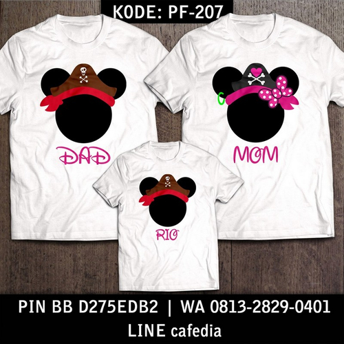 Baju Kaos Couple Keluarga | Kaos Family Custom Mickey & Minnie Mouse - PF 207