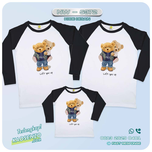 Baju Kaos Couple Keluarga Bear | Kaos Family Custom Bear | Kaos Beruang - NW 5372