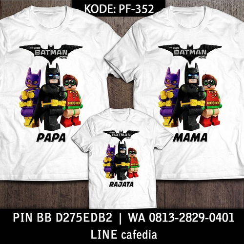 Baju Kaos Couple Keluarga | Kaos Family Custom Online | Kaos Batman - PF 352