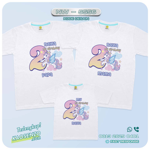 Baju Kaos Couple Keluarga Unicorn | Kaos Ultah Anak | Kaos Family Custom | Kaos Unicorn - NW 5556