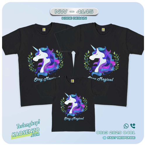 Baju Kaos Couple Keluarga Unicorn | Kaos Family Custom | Kaos Unicorn - NW 4145