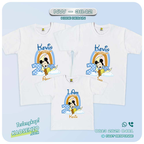 Baju Kaos Couple Keluarga Mickey Minnie Mouse | Kaos Family Custom | Kaos Mickey Minnie Mouse - NW 3842