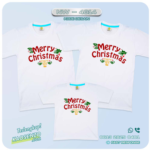 Baju Kaos Couple Keluarga Natal | Kaos Family Custom Christmas | Kaos Natal - NW 4814