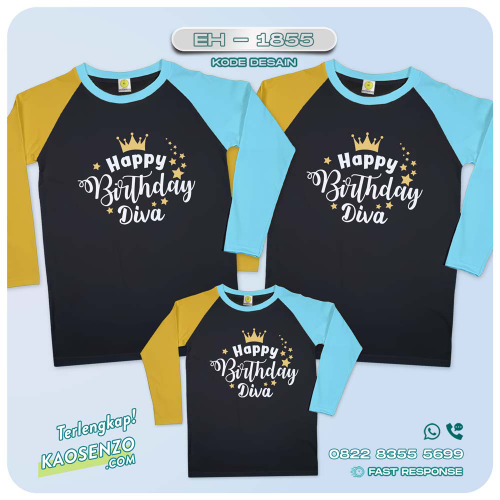 Baju Kaos Couple Keluarga | Kaos Family Custom | Kaos Motif Birthday - EH 1855