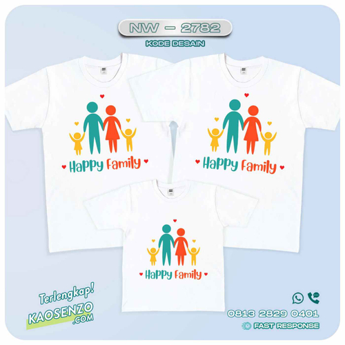 Baju Kaos Couple Keluarga Happy Family | Kaos Happy Family - NW 2782