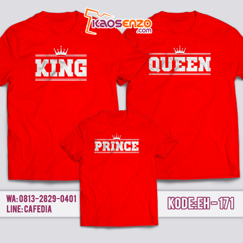 Kaos King Queen | Baju Kaos Keluarga | Anak & Dewasa | Custom Nama | Gratis Ganti Nama/Tulisan