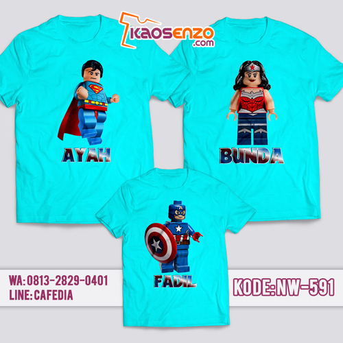 Baju Kaos Couple Keluarga | Kaos Family Custom Superhero - NW 591