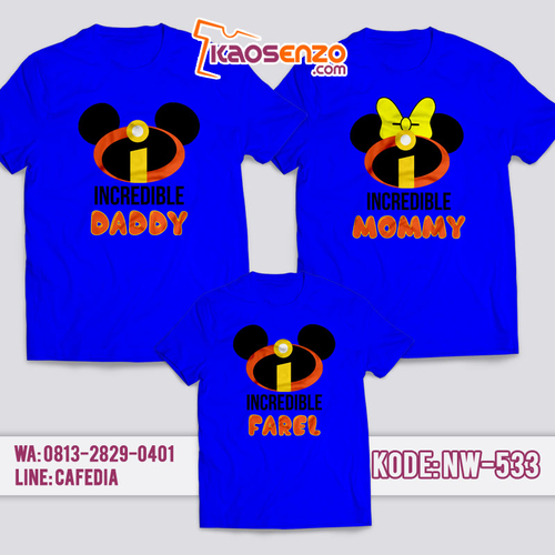 Baju Kaos Couple Keluarga | Kaos Family Custom The Incredibles - NW 533