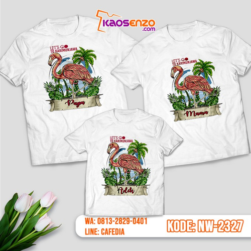 Baju Kaos Couple Keluarga Flamingo | Kaos Ultah Anak | Kaos Flamingo - NW 2327