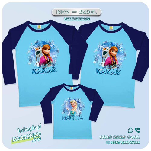 Baju Kaos Couple Keluarga Frozen | Kaos Ultah Anak | Kaos Frozen - NW 4401