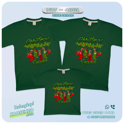 Baju Kaos Couple Keluarga Natal | Kaos Family Custom Christmas | Kaos Natal - NW 4881