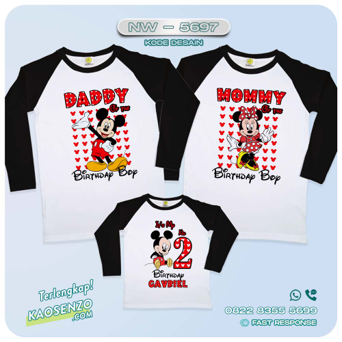 Baju Kaos Couple Keluarga Mickey Mouse | Kaos Family Custom | Kaos Mickey Mouse - NW 5697