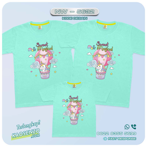 Baju Kaos Couple Keluarga Unicorn | Kaos Family Custom | Kaos Unicorn - NW 5632