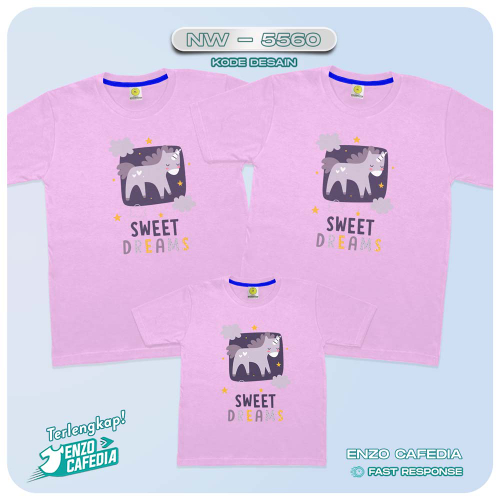 Baju Kaos Couple Keluarga Unicorn | Kaos Family Custom | Kaos Unicorn - NW 5560