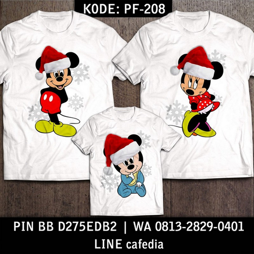 Baju Kaos Couple Keluarga | Kaos Family Custom Mickey & Minnie Mouse - PF 208