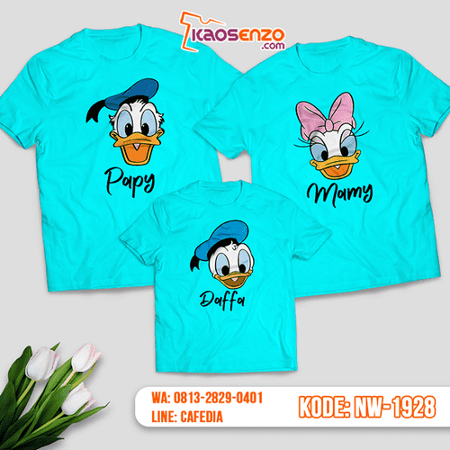 Baju Kaos Couple Keluarga Donald Duck | Kaos Family Custom | Kaos Donald Duck - NW 1928