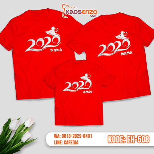 Baju Kaos Couple Keluarga | Kaos Family Custom Imlek 2020 - EH 508