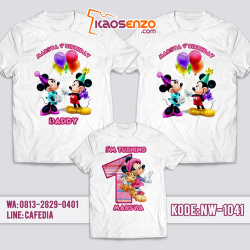 Baju Kaos Couple Keluarga | Kaos Ultah Anak | Kaos Mickey Minnie Mouse NW - 1041