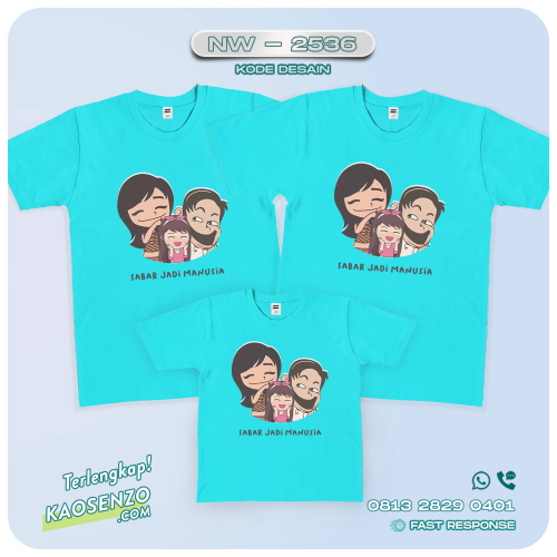 Baju Kaos Couple Keluarga | Kaos Family Custom Emoji-Stiker - NW 2536
