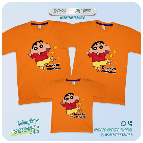 Baju Kaos Couple Keluarga Shincan | Kaos Family Custom | Kaos Shincan - NW 5157