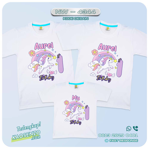 Baju Kaos Couple Keluarga Unicorn | Kaos Family Custom | Kaos Unicorn - NW 4344