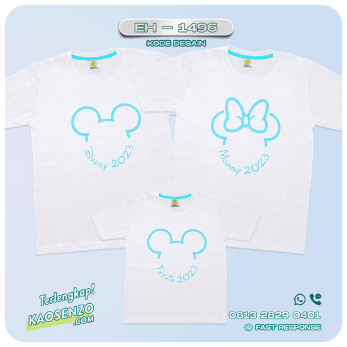 Baju Kaos Couple Keluarga Mickey Mouse | Kaos Family Custom | Kaos Mickey Mouse - EH 1496