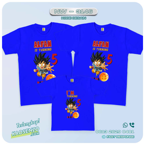 Baju Kaos Couple Keluarga Dragon Ball | Kaos Family Custom | Kaos Dragon Ball - NW 3146