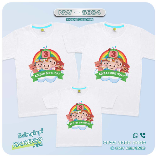 Baju Kaos Couple Keluarga Cocomelon | Kaos Ultah Anak | Kaos Cocomelon - NW 5834